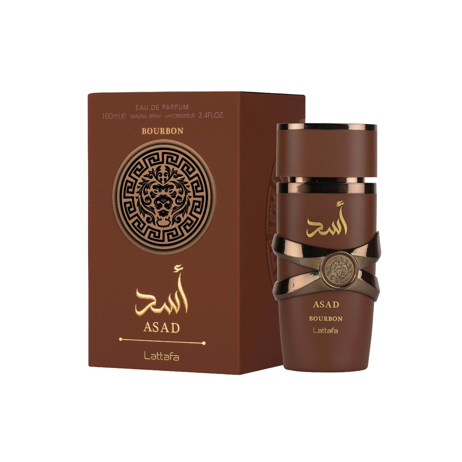 LATTAFA – ASAD BOURBON parfumverpakking gesloten – een luxueuze unisex geur met noten van nootmuskaat, cacao en amber