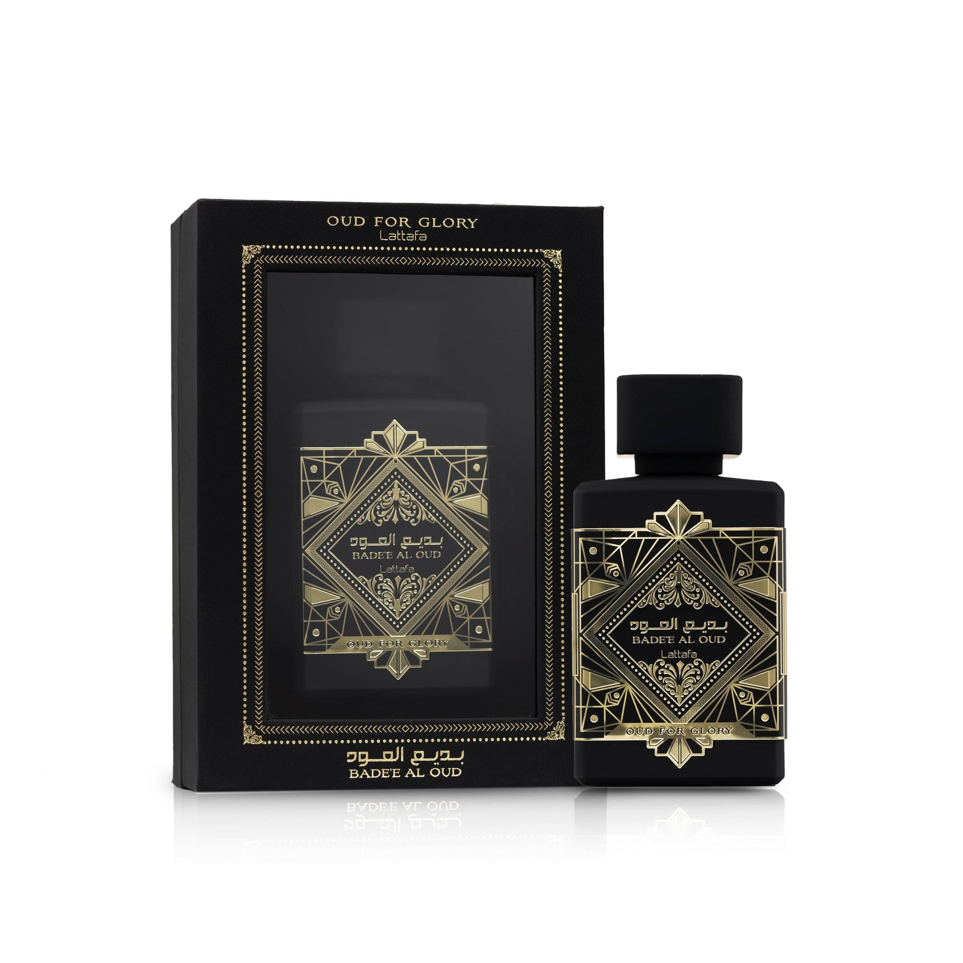 LATTAFA – OUD FOR GLORY parfum met flacon en verpakking – een diepe amber-houtachtige geur met kruidige en oosterse accenten