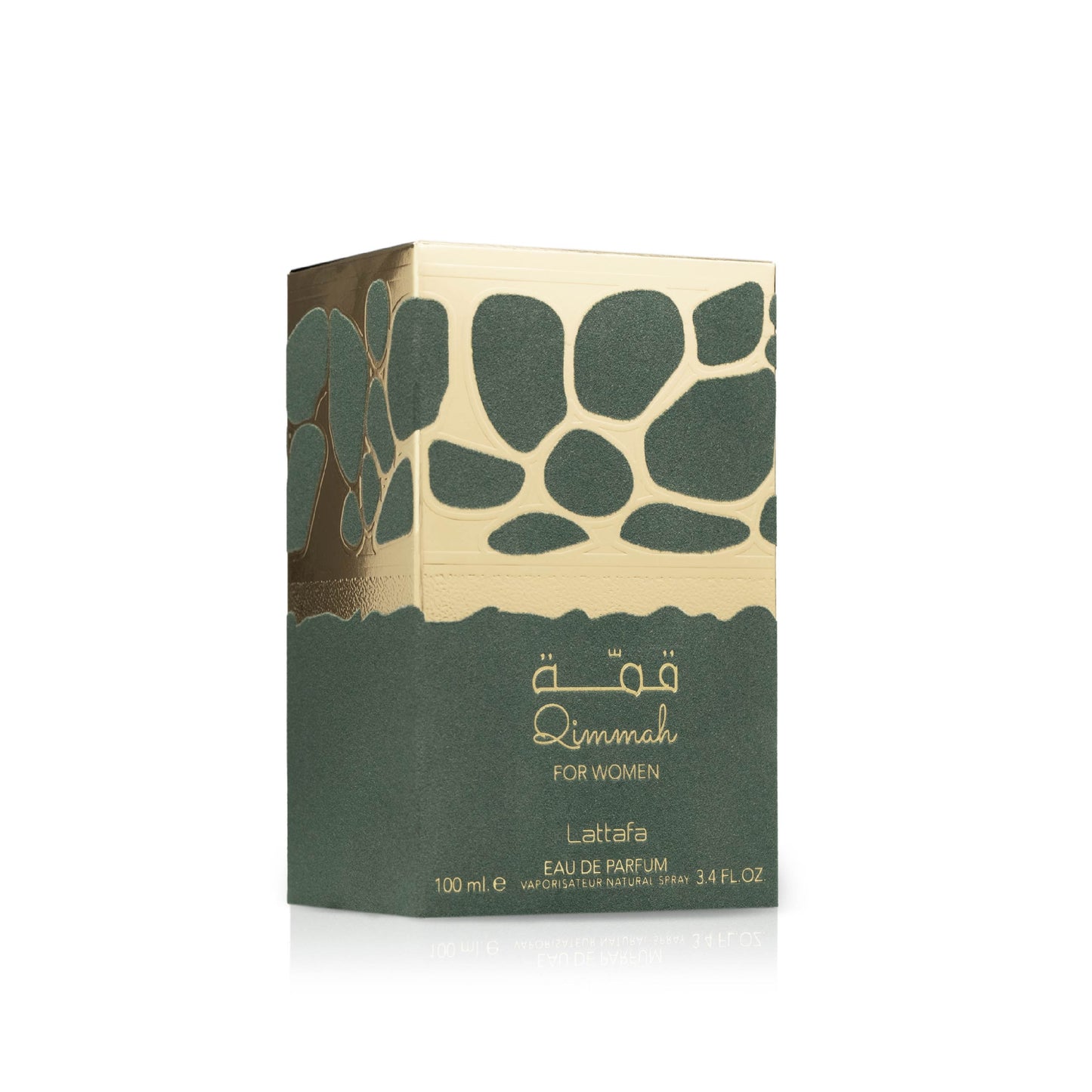 LATTAFA – QIMMAH parfumverpakking gesloten – een stijlvolle geurpresentatie met rijke aroma’s van koffie, tonkaboon en warme houtnoten