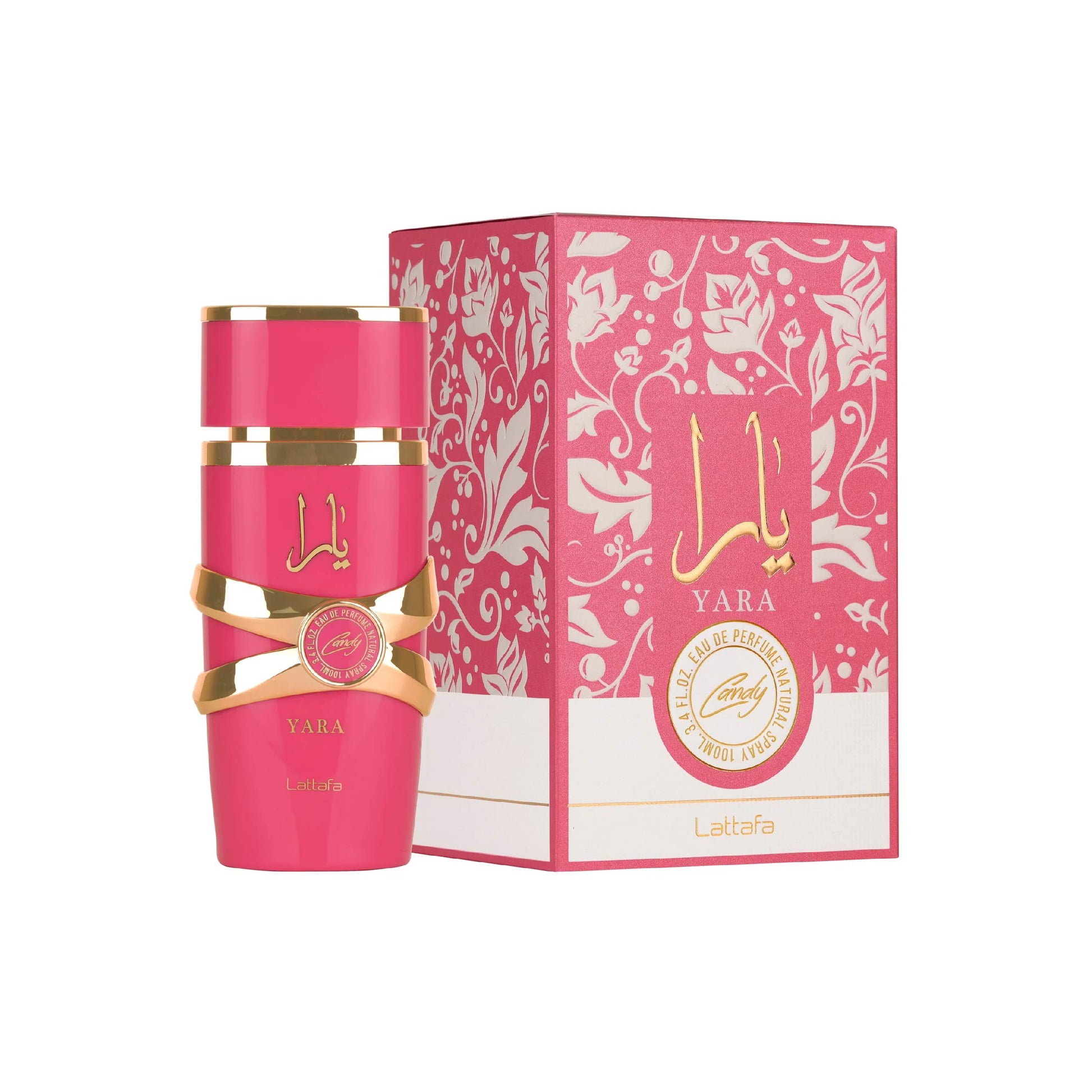 LATTAFA – YARA CANDY parfum met flacon en verpakking – een fruitige en gourmand damesgeur met bruisend snoep, gardenia en een romige vanillebasis