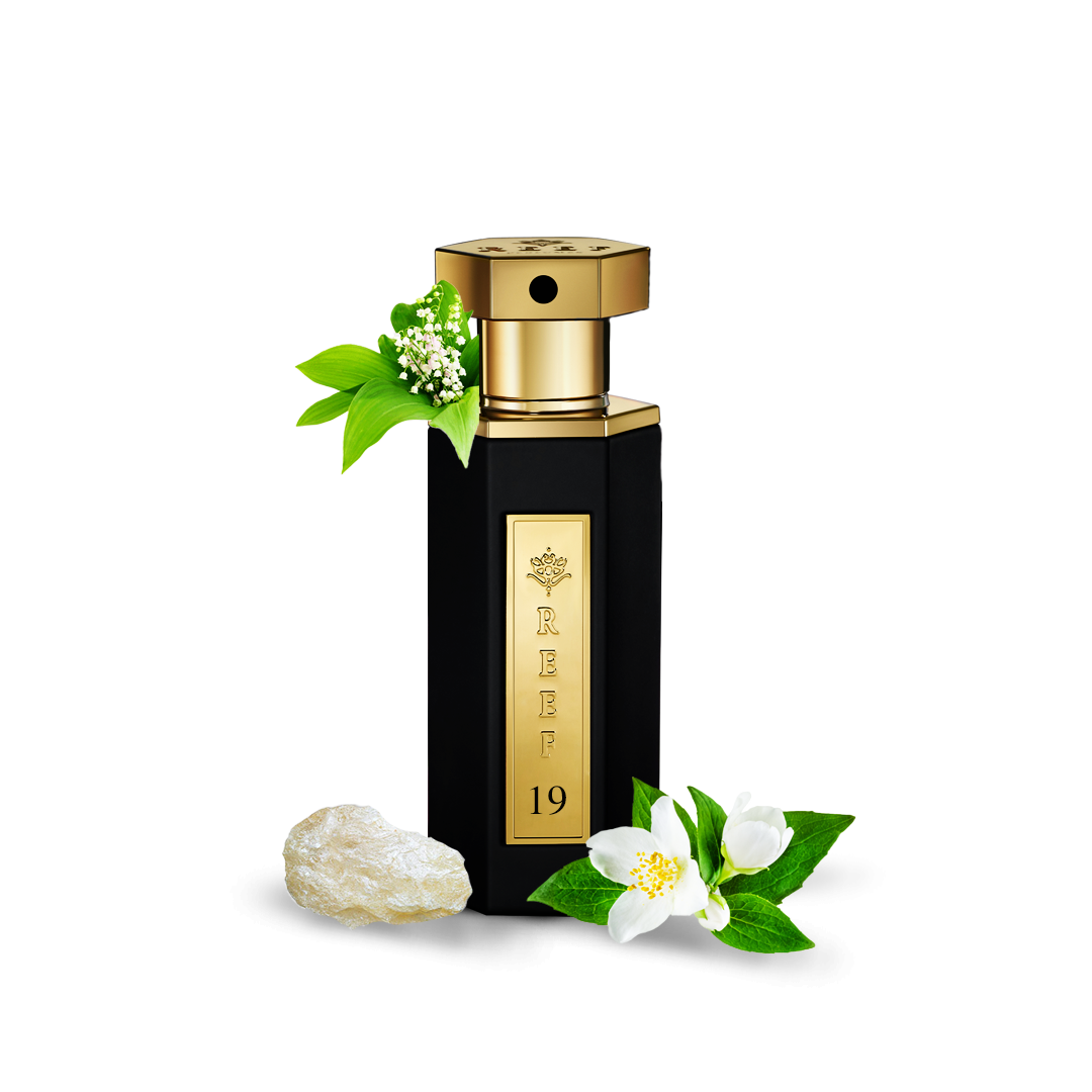 REEF – 19 mini parfum met roze lelie, jasmijn en witte muskus – een bloemige, sensuele geurervaring in een stijlvol reisformaat