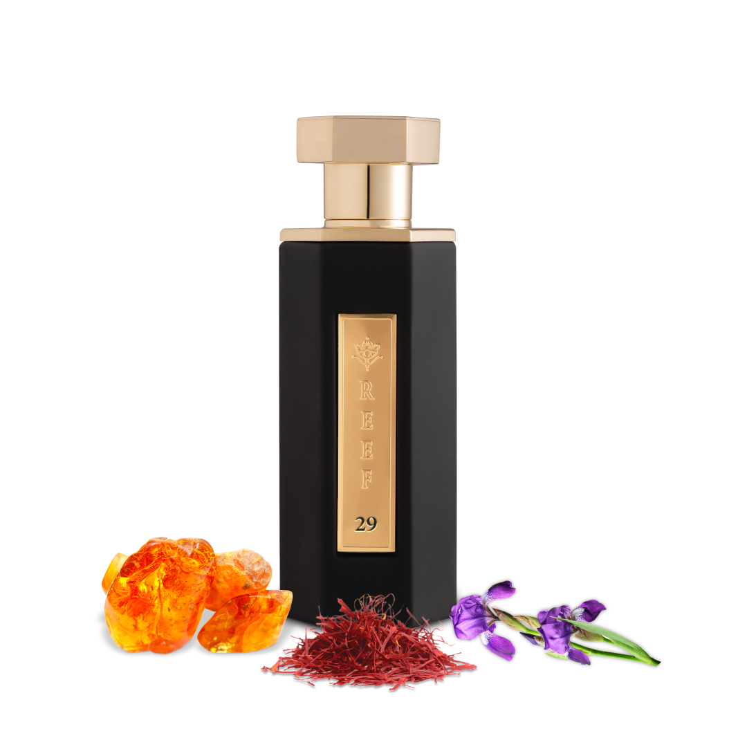 REEF – 29 parfum met geurnoten saffraan, iris en ambergris – een verfijnd en klassiek parfum met florale warmte en een zachte, luxueuze basis